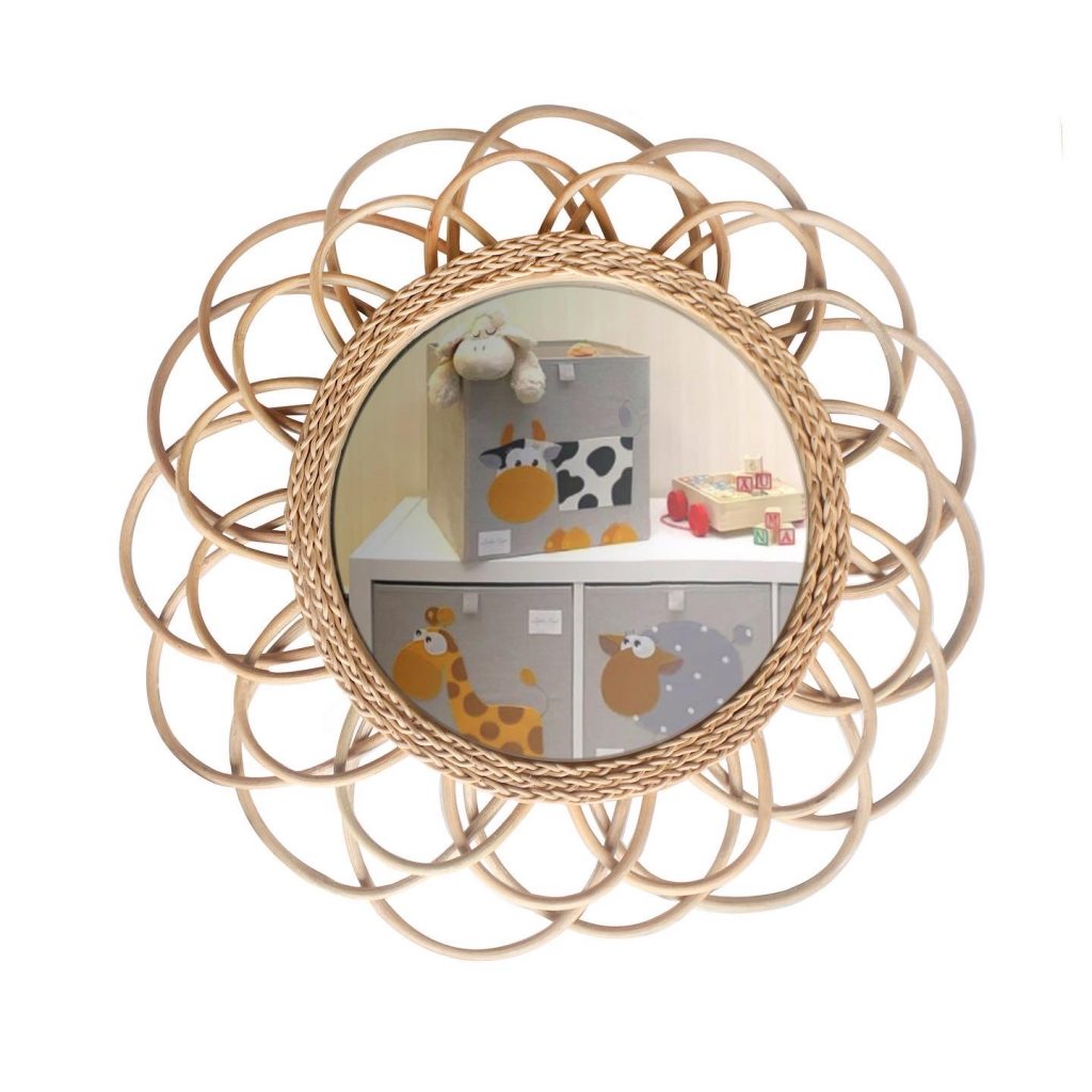 Flower Rattan Mirror