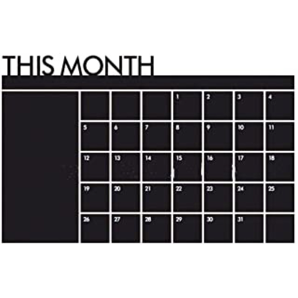 Monthly magnatic chalk board sticker