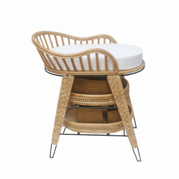 Rattan Changing Table With Steel Legs