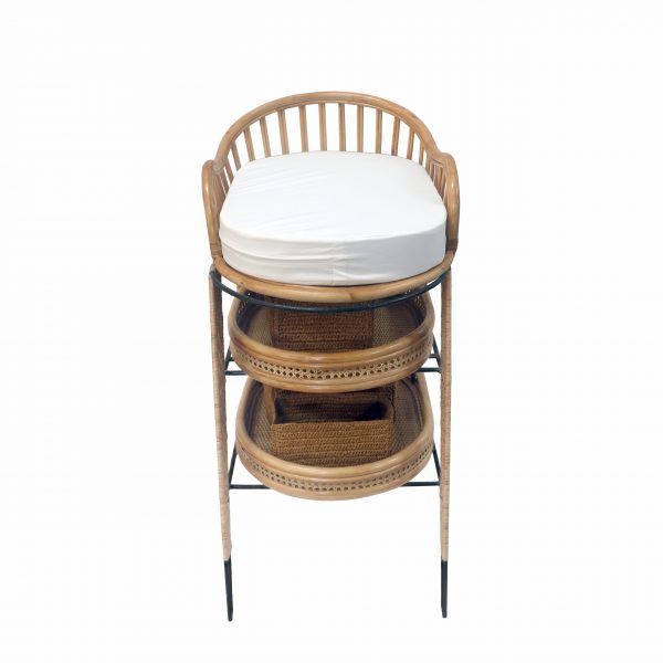 Rattan Changing Table With Steel Legs