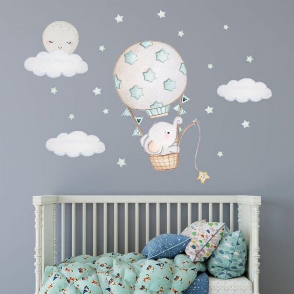 Elephant Airballon Wall Sticker