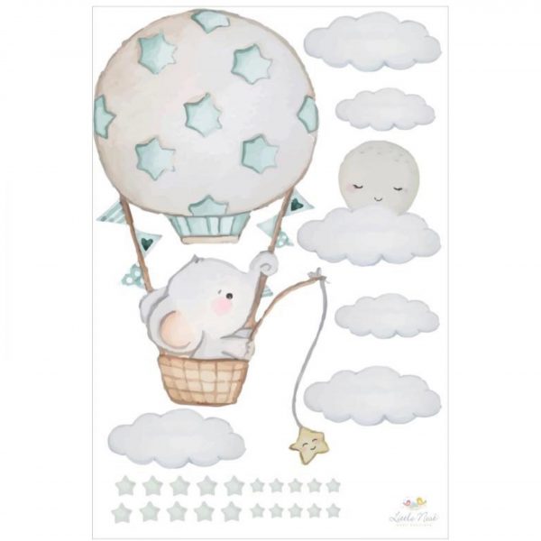 Elephant Airballon Wall Sticker