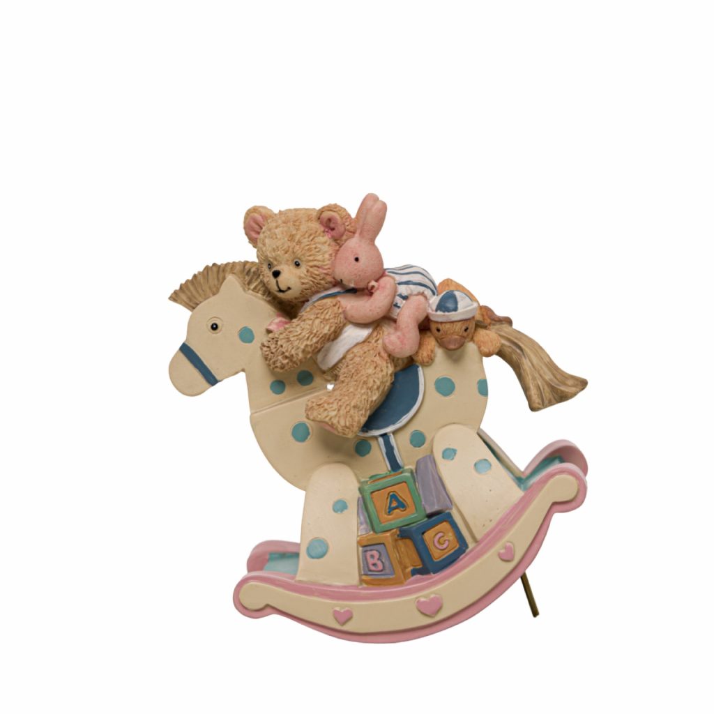 Rocking Horse with Teddy Bear and Rabbit