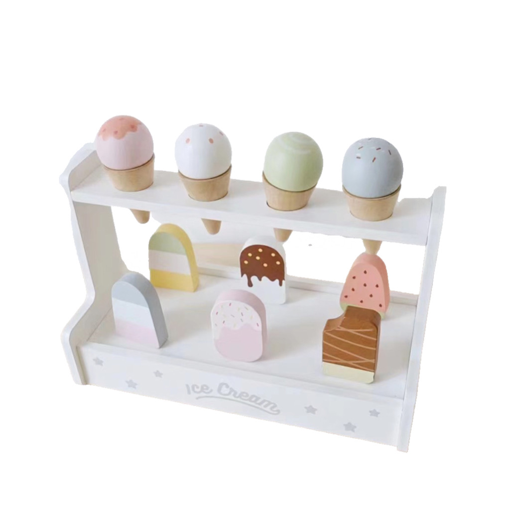 Wooden Ice Cream Ice Pop Pretend Play Kitchen Play Set